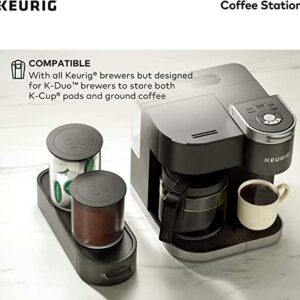 Keurig K-Duo Coffee Maker, Single Serve K-Cup Pod and 12 Cup Carafe Brewer, with Keurig Station K-Cup Pod & Ground Coffee Storage Unit, Black