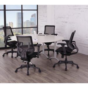 WorkPro® 1000 Series Ergonomic Mesh/Mesh Mid-Back Task Chair, Black/Black