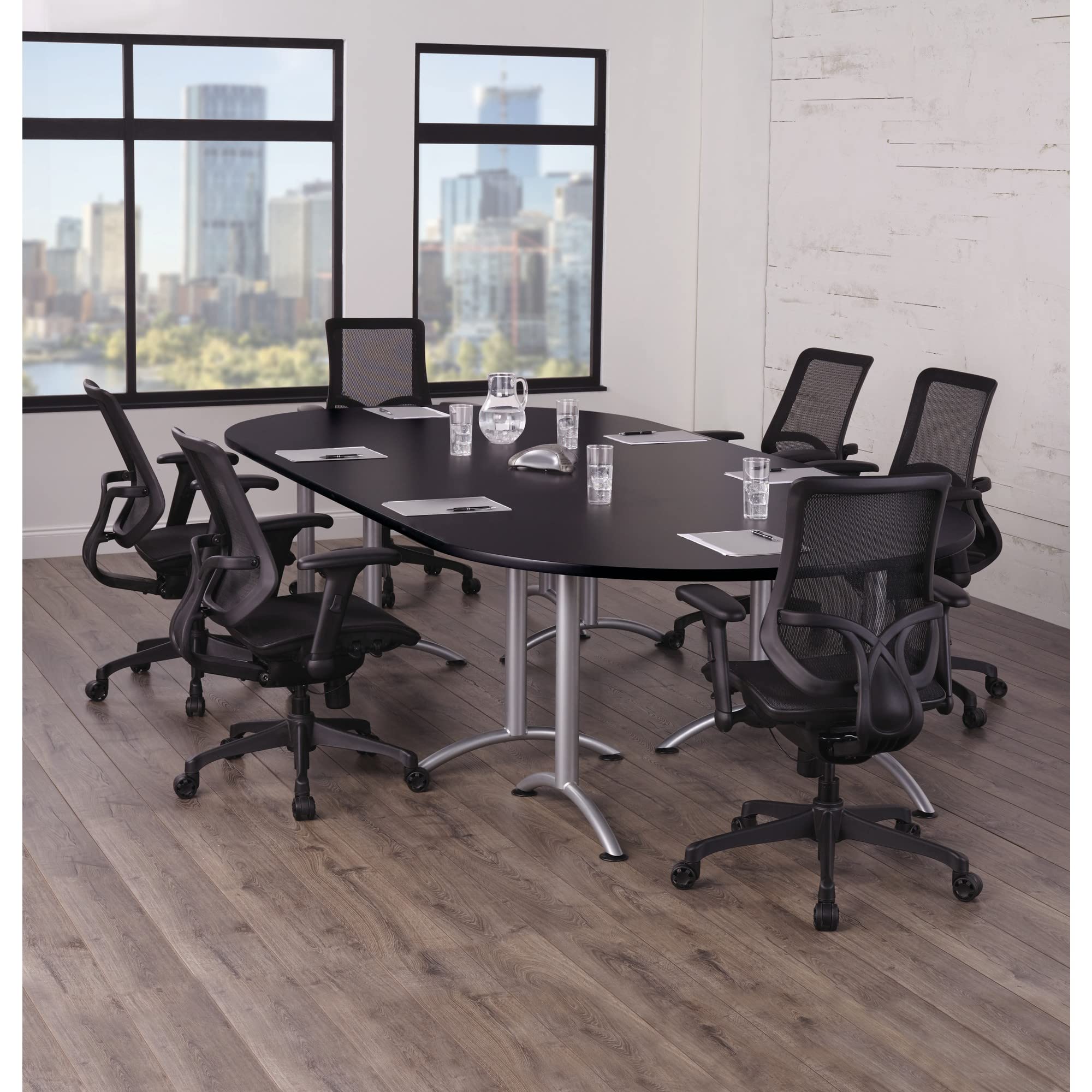 WorkPro® 1000 Series Ergonomic Mesh/Mesh Mid-Back Task Chair, Black/Black