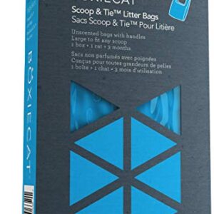 Boxiecat Scoop & Tie Cat Litter Waste Bags -Unscented– Leakproof - Large to Fit Any Scoop – Convenient Handles Tie & Seal in Odors - 1 Count (Pack of 120)