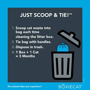 Boxiecat Scoop & Tie Cat Litter Waste Bags -Unscented– Leakproof - Large to Fit Any Scoop – Convenient Handles Tie & Seal in Odors - 1 Count (Pack of 120)