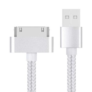 EVERMARKET 3 Feet Replacement High Speed USB 2.0 Nylon Braided Sync and Charging Charger Cable Cord for Apple iPhone 4, 4s, 3G, 3GS, 2G, iPad 1/2/3 iPod Touch, iPod Nano - Silver