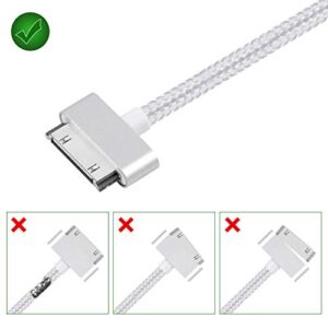 EVERMARKET 3 Feet Replacement High Speed USB 2.0 Nylon Braided Sync and Charging Charger Cable Cord for Apple iPhone 4, 4s, 3G, 3GS, 2G, iPad 1/2/3 iPod Touch, iPod Nano - Silver