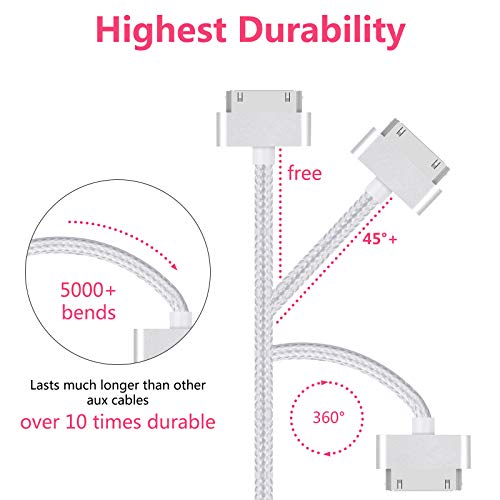 EVERMARKET 3 Feet Replacement High Speed USB 2.0 Nylon Braided Sync and Charging Charger Cable Cord for Apple iPhone 4, 4s, 3G, 3GS, 2G, iPad 1/2/3 iPod Touch, iPod Nano - Silver