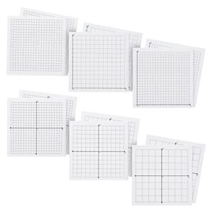 10 pack mini graph paper sticky notes in 6 designs, 25 sheets per pad (3x3 in)