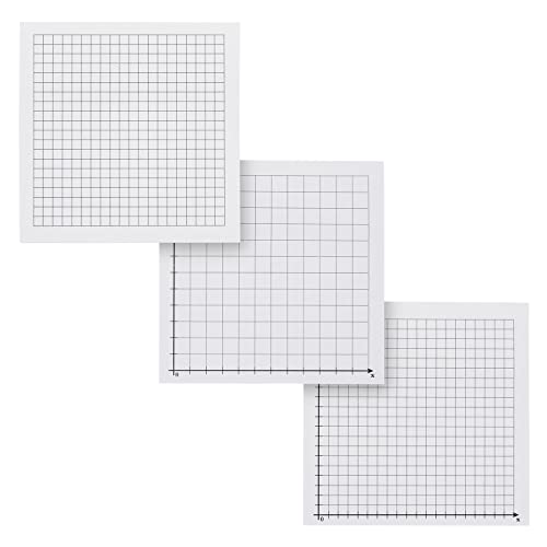 10 Pack Mini Graph Paper Sticky Notes in 6 Designs, 25 Sheets per Pad (3x3 in)