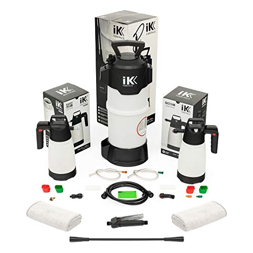 The Rag Company Goizper Group iK Sprayers - Foam Pro 12 / Foam Pro 2 / Multi Pro 2 Pump Sprayer Combo Kit with Premium Microfiber Towels Professional Auto Wash & Detailing, Dry/Wet Foam Spray