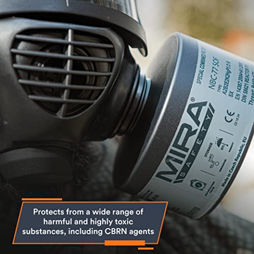 MIRA SAFETY M Gas Mask Filter - Certified CBRN Filter for Full Face Respirator Mask, 40 mm NATO Gas Mask Filter, Longest 20 Year Shelf Life, Vacuum Sealed NBC Filters, Compatible with Mira Gas Mask