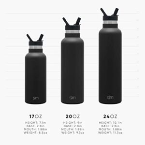 Simple Modern Water Bottle with Narrow Mouth Straw Lid Metal Thermos Vacuum Insulated Stainless Steel l Reusable Leak Proof BPA-Free Flask | Ascent Collection | 24oz, Ocean Geode