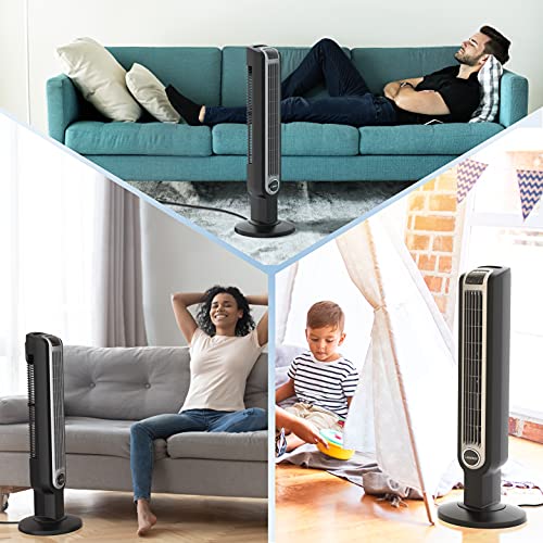 Lasko 2511 36″ Tower Fan with Remote Control - Features 3 Whisper Quiet Speeds and Built-in Timer (Renewed)