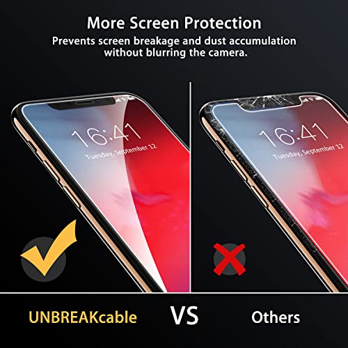 UNBREAKcable Screen Protector for iPhone X/iPhone Xs/iPhone 11 Pro, Double Shatterproof Tempered Glass [Easy Installation Frame] [9H Hardness] [HD Clear] [Case Friendly] for iPhone 5.8 inch - 2 Pack