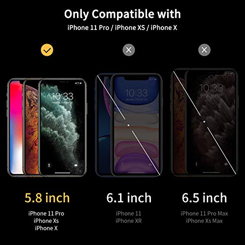 UNBREAKcable Screen Protector for iPhone X/iPhone Xs/iPhone 11 Pro, Double Shatterproof Tempered Glass [Easy Installation Frame] [9H Hardness] [HD Clear] [Case Friendly] for iPhone 5.8 inch - 2 Pack