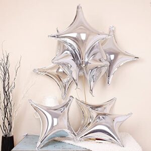 TABLECLOTHSFACTORY 3 Pack 23" Rose Gold Aluminum Foil Star Shape Balloon Wholesale 4 Point Quadrangle Mylar Balloons