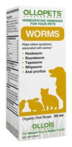 ollopets worms, organic homeopathic remedy for all pets, 1 fl ounce