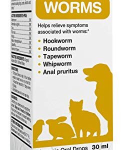 OLLOPETS Worms, Organic Homeopathic Remedy for All Pets, 1 Fl Ounce