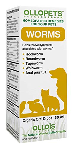 OLLOPETS Worms, Organic Homeopathic Remedy for All Pets, 1 Fl Ounce