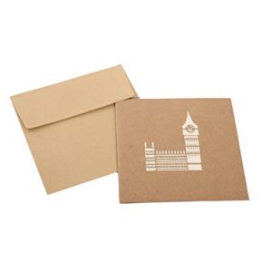 Handmade 3D Pop Up Cards - Big Ben Handmade Pop Up Greeting Card for Your Loved Ones, Wedding Anniversary Card for Couple, Valentine Day, Happy Birthday Cards