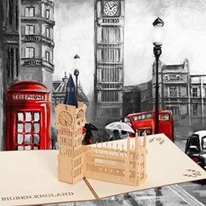 Handmade 3D Pop Up Cards - Big Ben Handmade Pop Up Greeting Card for Your Loved Ones, Wedding Anniversary Card for Couple, Valentine Day, Happy Birthday Cards