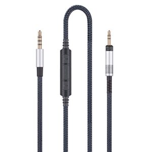 audio replacement cable with in-line mic remote volume control compatible with sennheiser hd598 hd598 se, hd518 hd598 cs, hd599 hd569 hd579 headphone, audio cord compatible with samsung galaxy huawei