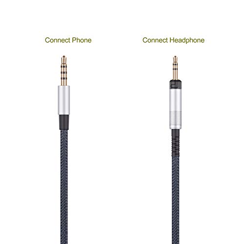 Audio Replacement Cable with in-Line Mic Remote Volume Control Compatible with Sennheiser HD598 HD598 SE, HD518 HD598 Cs, HD599 HD569 HD579 Headphone, Audio Cord Compatible with Samsung Galaxy Huawei