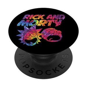 rick and morty tie dye drip graphic hoodie popsockets popgrip: swappable grip for phones & tablets