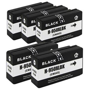 igsticker compatible ink cartridges replacement for lcompatible toner cartridge replacement for 950xl cartridges works with officejet pro 8600 8610 8620 8630 8640 8615 8625 printers (5 pack)