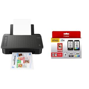 canon ts302 wireless inkjet printer, black (2321c002) and pg-243/ cl-244 ink multi pack