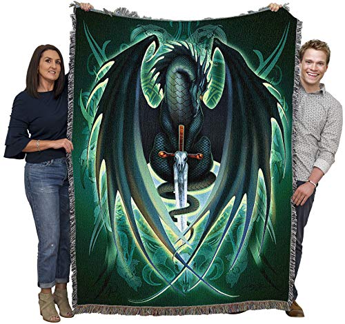 Pure Country Weavers Skull Blade Blanket by Ruth Thompson - Gift Dragon Fantasy Tapestry Throw Woven from Cotton - Made in The USA (72x54)