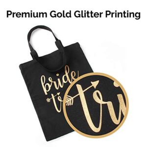 Pop Fizz Designs Bride Tribe Bags- Bridesmaid Canvas Totes and Bride Bag (12 pack)