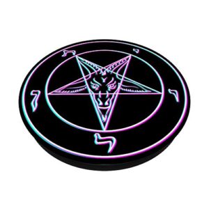 Waporwave Pentagram Seal Of Baphomet PopSockets PopGrip: Swappable Grip for Phones & Tablets