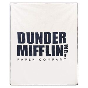 the office dunder mifflin inc paper company soft fleece throw blanket (white)