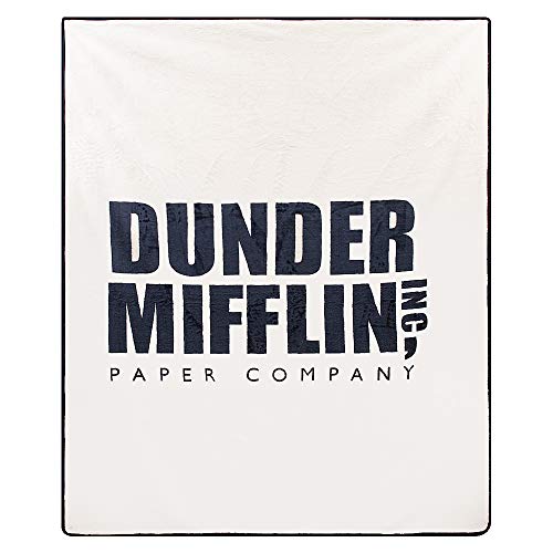 The Office Dunder Mifflin Inc Paper Company Soft Fleece Throw Blanket (White)