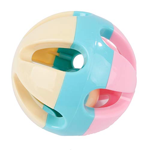 POPETPOP 2Pcs Bird Bell-Dog Ball with Bell Pet Parrot Toy Colorful Birds Ball with Bell for Budgie Cockatiel Rabbit Cat Dog