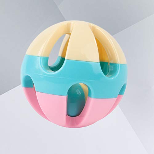 POPETPOP 2Pcs Bird Bell-Dog Ball with Bell Pet Parrot Toy Colorful Birds Ball with Bell for Budgie Cockatiel Rabbit Cat Dog