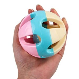 POPETPOP 2Pcs Bird Bell-Dog Ball with Bell Pet Parrot Toy Colorful Birds Ball with Bell for Budgie Cockatiel Rabbit Cat Dog