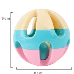 POPETPOP 2Pcs Bird Bell-Dog Ball with Bell Pet Parrot Toy Colorful Birds Ball with Bell for Budgie Cockatiel Rabbit Cat Dog