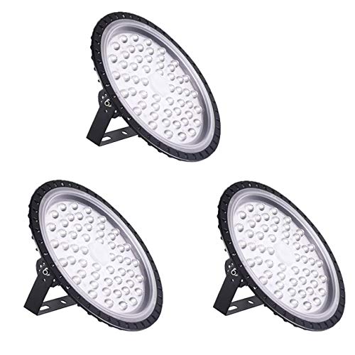 200W UFO LED High Bay Light lamp Factory Warehouse Industrial Lighting 10000 Lumen 6000-6500K IP65 Warehouse LED Lights- Commercial Bay Lighting for Garage Factory Workshop Gym (200W 3pcs)