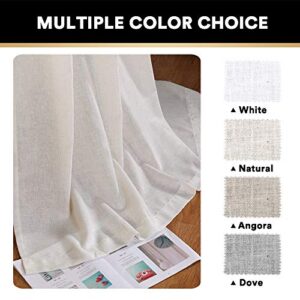 Natural Linen Blended Curtains Tab Top Linen Curtains for Living Room Home Decor Soft Rich Material Light Reducing Bedroom Drape Panels, Set of 2, 52 x 84 -Inch - Natural