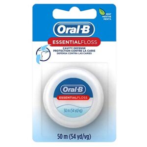 oral-b essential floss, waxed, mint, 54 yards (50 meters) - pack of 2