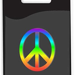 Rainbow Peace Sign on Black Green (Rainbow Pride) Design - Silicone 3M Adhesive Credit Card Stick-on Wallet Pouch for iPhone/Galaxy Android Phone Cases