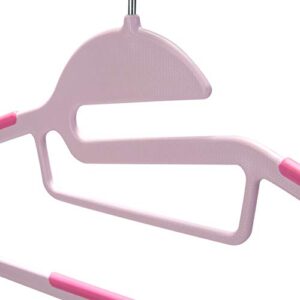 Simplify Kids 12 Pack Collar Ultimate Hangers, Non Slip Slim Space Savers, No More Stretching Baby Clothes, Pink, 3229-PINK