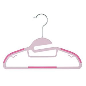 Simplify Kids 12 Pack Collar Ultimate Hangers, Non Slip Slim Space Savers, No More Stretching Baby Clothes, Pink, 3229-PINK