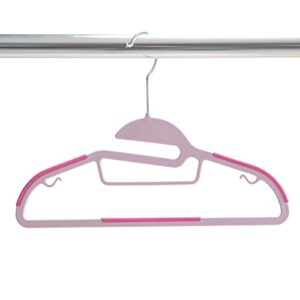 Simplify Kids 12 Pack Collar Ultimate Hangers, Non Slip Slim Space Savers, No More Stretching Baby Clothes, Pink, 3229-PINK