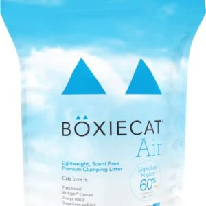 Boxiecat Air Lightweight Premium Clumping Cat Litter -Scent Free- 6.5 lb- Plant-Based Formula- Stays Ultra Clean, Longer Lasting Odor Control, 99.9% Dust Free