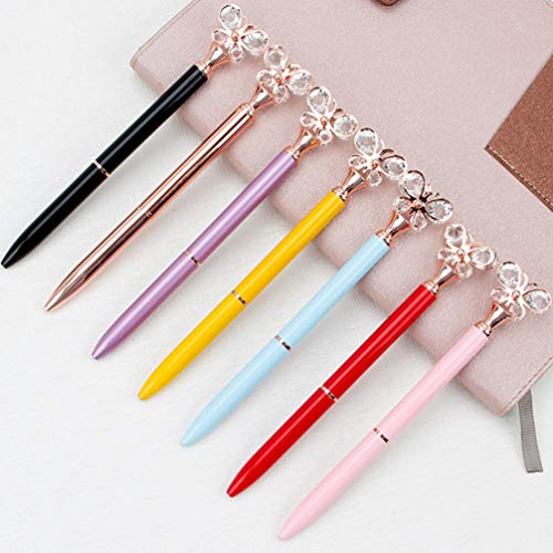 STOBOK Creative Ballpoint Pens Diamond Butterfly Roller Ball Pens for Student School Office,Pack of 6