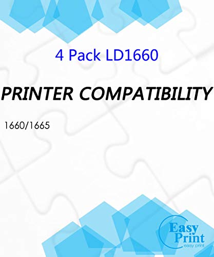 (4-Pack, B+C+M+Y) Compatible Toner Cartridge Replacement for Dell C1660 C1660W C1660cnw 1660 Printer, Sold by EasyPrint