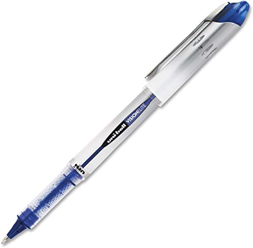 Uni-Ball Vision Elite Stick Rollerball Pen, 0.8mm, Bold Point, Blue Ink, 12-Count