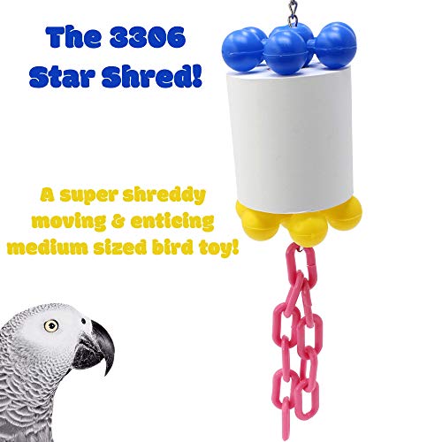 3306 Star Shred Bonka Bird Toys Colorful Shredding Beak Parrot Cockatoo Amazon African Grey Quaker