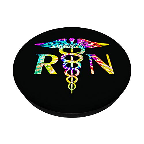 Lovely RN Registered Nurse Tie Dye PopSockets Grip and Stand for Phones and Tablets