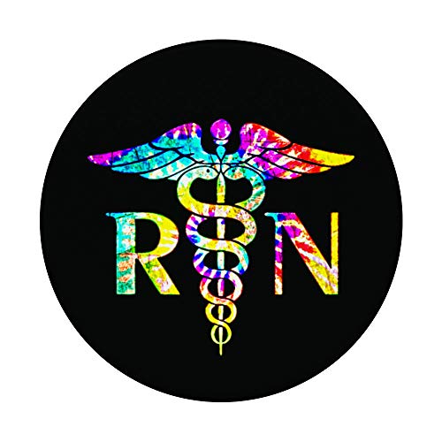 Lovely RN Registered Nurse Tie Dye PopSockets Grip and Stand for Phones and Tablets